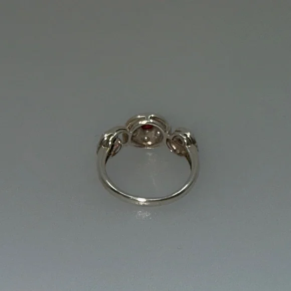 Opals and Peales 925 Silver and Red Gemstone Ring